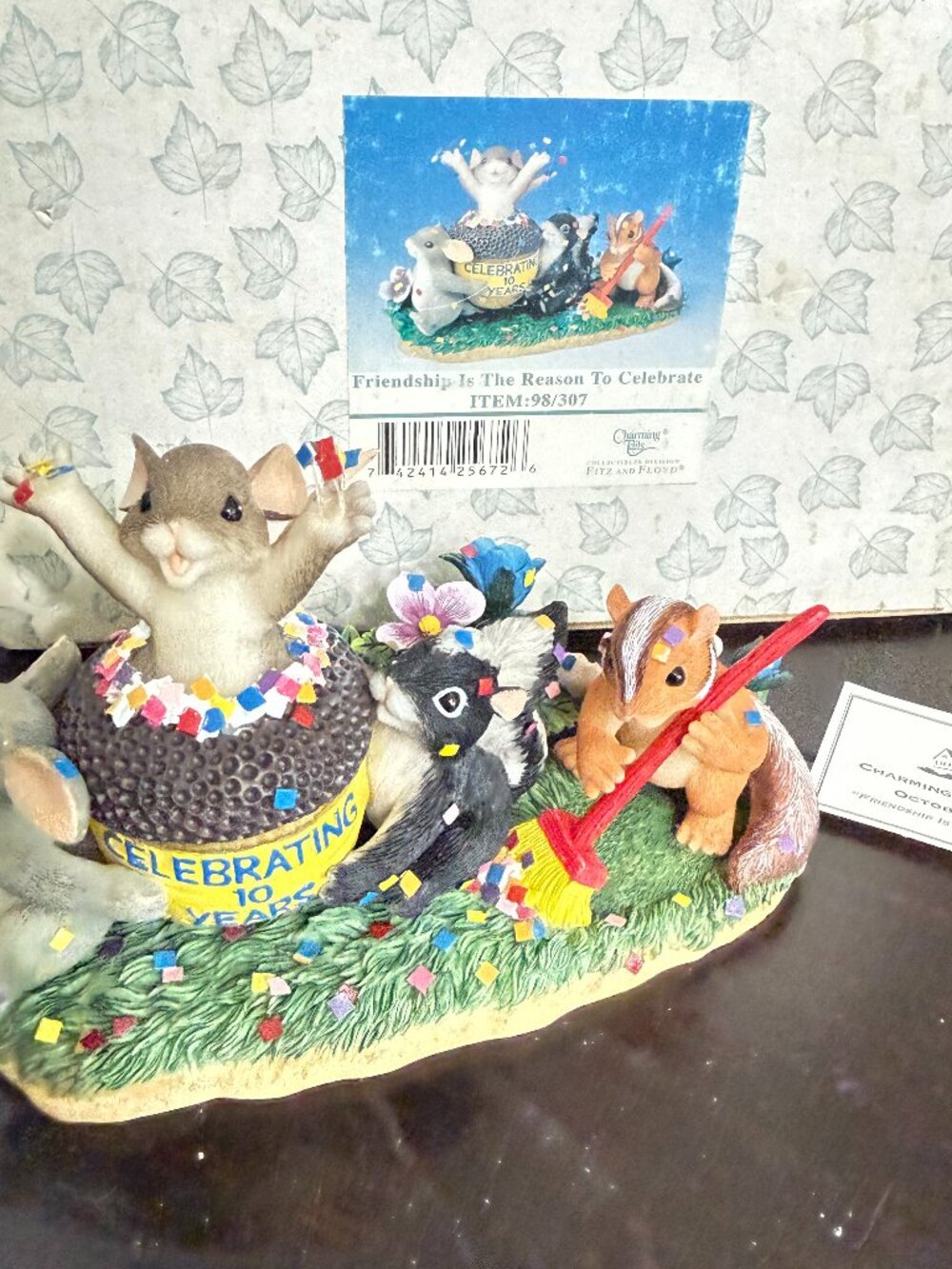 Charming Tails Friendship Celebrate Mice Skunk Chipmunk Party Fitz And Floyd
